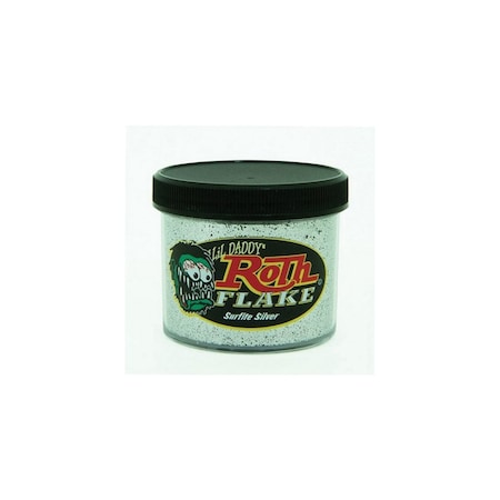 Roth Flake & Pearl Product Surfite Silver Solid Metal Flake, .004 Baby Size, 2oz Jar BRF102